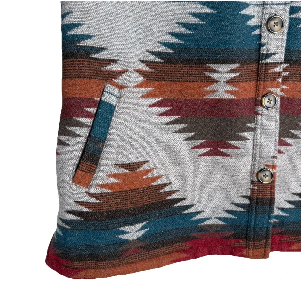 Idyllwind Southwestern Aztec Blanket Jacket Shacket Women's XL Rust Wool Blend - Picture 5 of 13